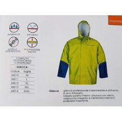 giacca gialla professionale impermeabile e antivento in pvc rinforzato mm.0,65